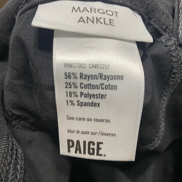 Paige Margot Ankle Zip Black Jeans Stretch and Zippered Ankle Details Size 27 - Picture 3 of 6